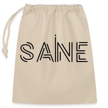 "Sane" Text Logo Design, druckbarer Text, Statement - Verschließbarer Geschenkbeutel aus Baumwolle (25x30cm) - Natur - Vorne