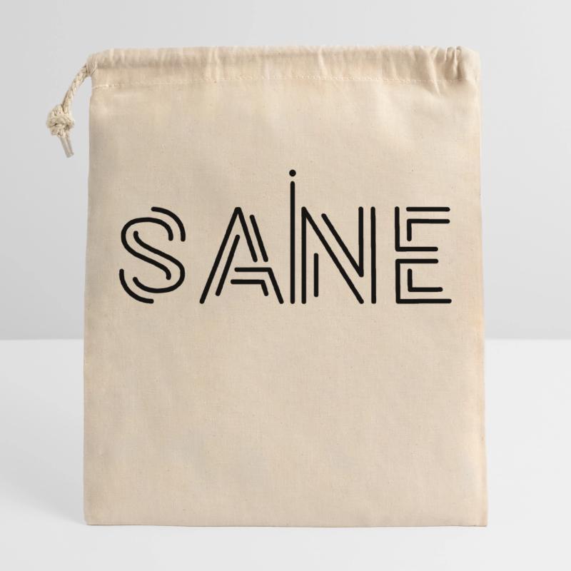 Conception de logo de texte « sain », texte imprimable, déclaration Sac cadeau en coton avec cordon (25 x 30 cm)
