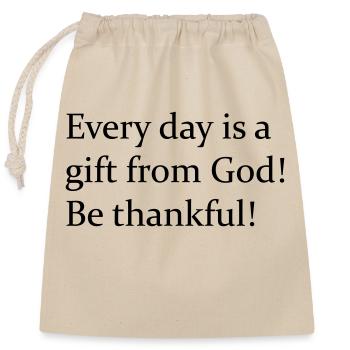 Motivation Sayings - Closable cotton gift bag (25x30cm) - nature - Front