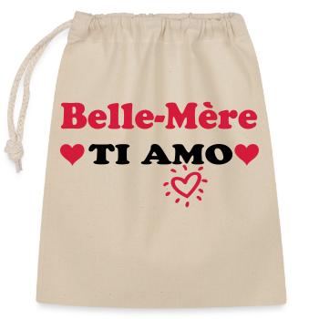 Mother-in-law ti amo - Closable cotton gift bag (25x30cm) - nature - Front