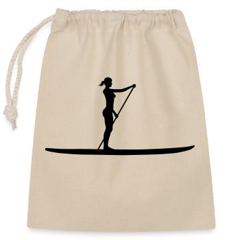 Stand Up Paddling - Closable cotton gift bag (25x30cm) - nature - Front