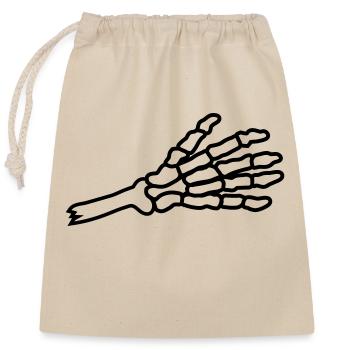 Abgetrennte Hand Skelett Begrüßung - Verschließbarer Geschenkbeutel aus Baumwolle (25x30cm) - Natur - Vorne