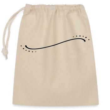 Curved Dots Line - Closable cotton gift bag (25x30cm) - nature - Front