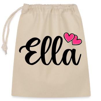 ella name - Verschließbarer Geschenkbeutel aus Baumwolle (25x30cm) - Natur - Vorne