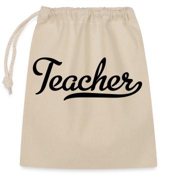 2541614 115350384 teacher - Verschließbarer Geschenkbeutel aus Baumwolle (25x30cm) - Natur - Vorne