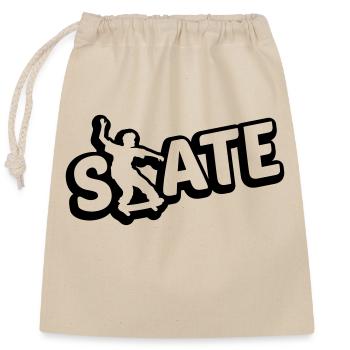 cool skate text logo skateboard stunt trick fahren - Verschließbarer Geschenkbeutel aus Baumwolle (25x30cm) - Natur - Vorne