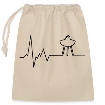 Trépied Heartbeat Grill - Sac cadeau en coton avec cordon (25 x 30 cm) - nature - Devant