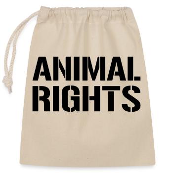 ANIMAL RIGHTS - Closable cotton gift bag (25x30cm) - nature - Front