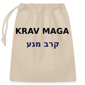 KRAV MAGA - Verschließbarer Geschenkbeutel aus Baumwolle (25x30cm) - Natur - Vorne