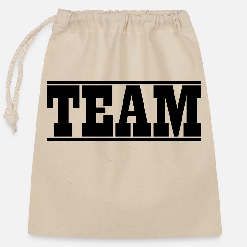 Conception d'équipe - Sac cadeau en coton avec cordon (25 x 30 cm) - nature