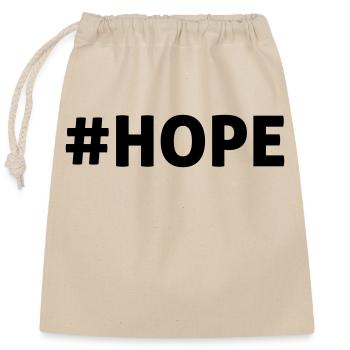 #Hope - Verschließbarer Geschenkbeutel aus Baumwolle (25x30cm) - Natur - Vorne