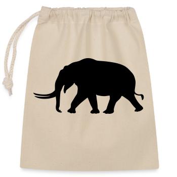 Mammouth Elephant - Sac cadeau en coton avec cordon (25 x 30 cm) - nature - Devant