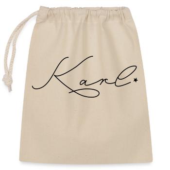 Nom : Karl - Sac cadeau en coton avec cordon (25 x 30 cm) - nature - Devant
