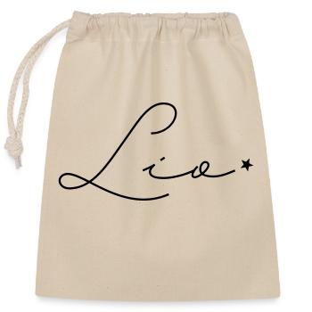 Nom Lio - Sac cadeau en coton avec cordon (25 x 30 cm) - nature - Devant