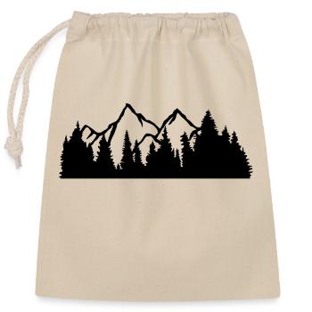 sommet montagnes collines forêt montagneux voyage vacances fer - Sac cadeau en coton avec cordon (25 x 30 cm) - nature - Devant