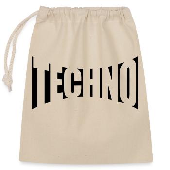 Musique de fête Techno - Sac cadeau en coton avec cordon (25 x 30 cm) - nature - Devant