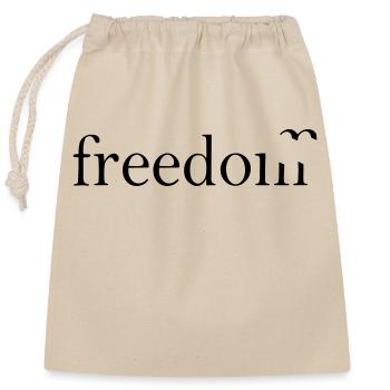Freedom - Sac cadeau en coton avec cordon (25 x 30 cm) - nature - Devant