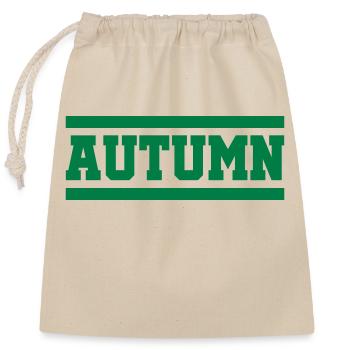 Automne - Sac cadeau en coton avec cordon (25 x 30 cm) - nature - Devant