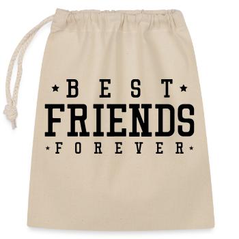 best friends forever - Closable cotton gift bag (25x30cm) - nature - Front