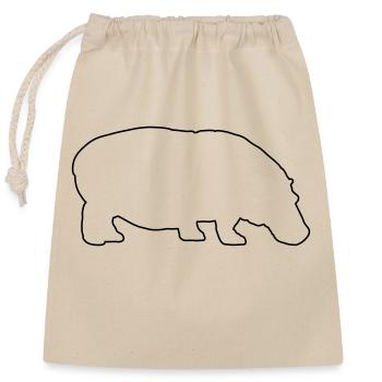 Hippopotamus - Closable cotton gift bag (25x30cm) - nature - Front
