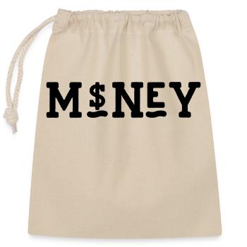 Money - Closable cotton gift bag (25x30cm) - nature - Front