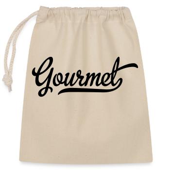 Gourmet - Verschließbarer Geschenkbeutel aus Baumwolle (25x30cm) - Natur - Vorne