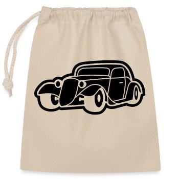 1 colors - Hot Rod Oldtimer Custom Cars Automobil - Verschließbarer Geschenkbeutel aus Baumwolle (25x30cm) - Natur - Vorne