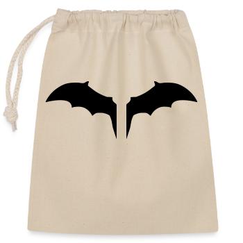 2 wings flying dog bat comic cartoon funny - Closable cotton gift bag (25x30cm) - nature - Front
