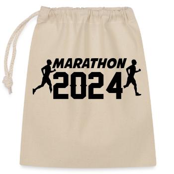 Marathon 2024 - Sac cadeau en coton avec cordon (25 x 30 cm) - nature - Devant