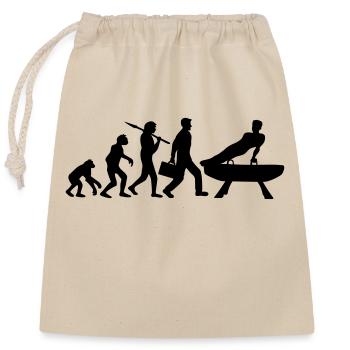 evolution gymnastics silhouette man on pommel - Closable cotton gift bag (25x30cm) - nature - Front