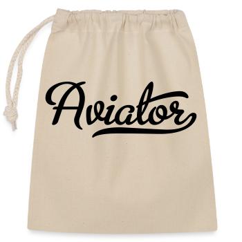 Aviator - Closable cotton gift bag (25x30cm) - nature - Front