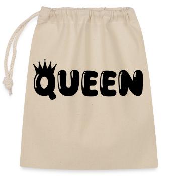 queen - Closable cotton gift bag (25x30cm) - nature - Front
