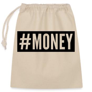 Money - Closable cotton gift bag (25x30cm) - nature - Front
