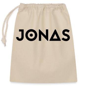 First name Jonas - Closable cotton gift bag (25x30cm) - nature - Front