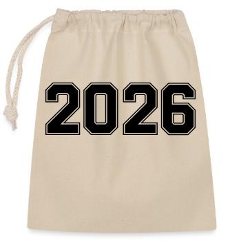 2026 - Sac cadeau en coton avec cordon (25 x 30 cm) - nature - Devant