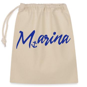 Marina, maritime, cruise - Closable cotton gift bag (25x30cm) - nature - Front