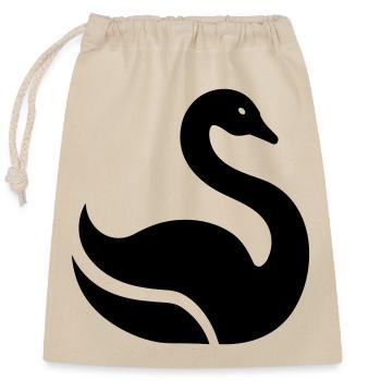 Swan - Closable cotton gift bag (25x30cm) - nature - Front