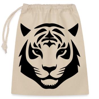 Felin Jungle Tiger Head - Closable cotton gift bag (25x30cm) - nature - Front