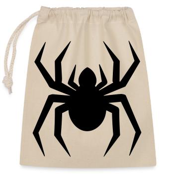 Spinne - Verschließbarer Geschenkbeutel aus Baumwolle (25x30cm) - Natur - Vorne
