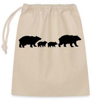 Family Babies Bears - Closable cotton gift bag (25x30cm) - nature - Front