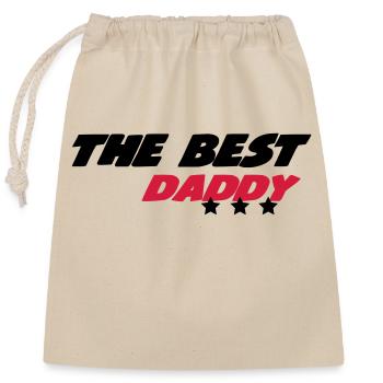 THE BEST DADDY - Closable cotton gift bag (25x30cm) - nature - Front