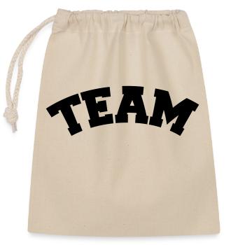 team - Closable cotton gift bag (25x30cm) - nature - Front