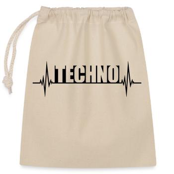 Puls Music Techno - Closable cotton gift bag (25x30cm) - nature - Front