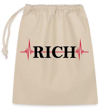 Logo Puls Riche - Sac cadeau en coton avec cordon (25 x 30 cm) - nature - Devant