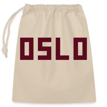 Oslo - Closable cotton gift bag (25x30cm) - nature - Front