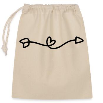 Arrow | right Arrows - Closable cotton gift bag (25x30cm) - nature - Front