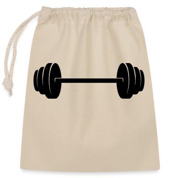 Dumbbell Logo Design Fitness - Sac cadeau en coton avec cordon (25 x 30 cm) - nature - Devant