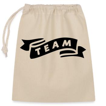 team - Closable cotton gift bag (25x30cm) - nature - Front