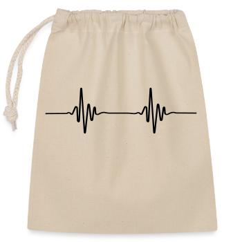 ECG Chart Beat - Closable cotton gift bag (25x30cm) - nature - Front