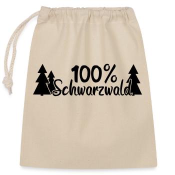 100% Schwarzwald - Verschließbarer Geschenkbeutel aus Baumwolle (25x30cm) - Natur - Vorne